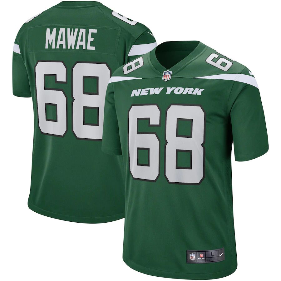 Men New York Jets 68 Kevin Mawae Nike Gotham Green Game Retired Player NFL Jersey